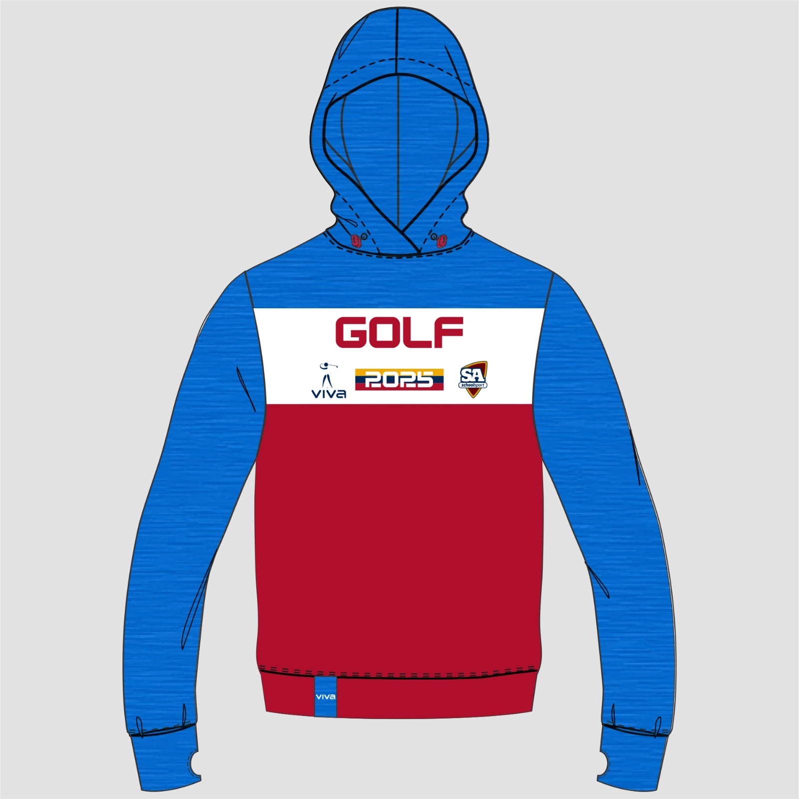 SSSA GOLF EVENT HOODIE -2 SKY RED WH