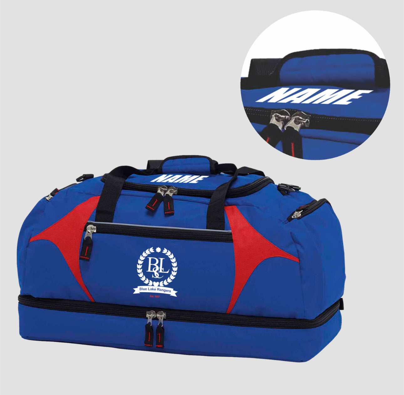 BLUE LAKE  SOCCER CLUB - BAG  WITH NAME