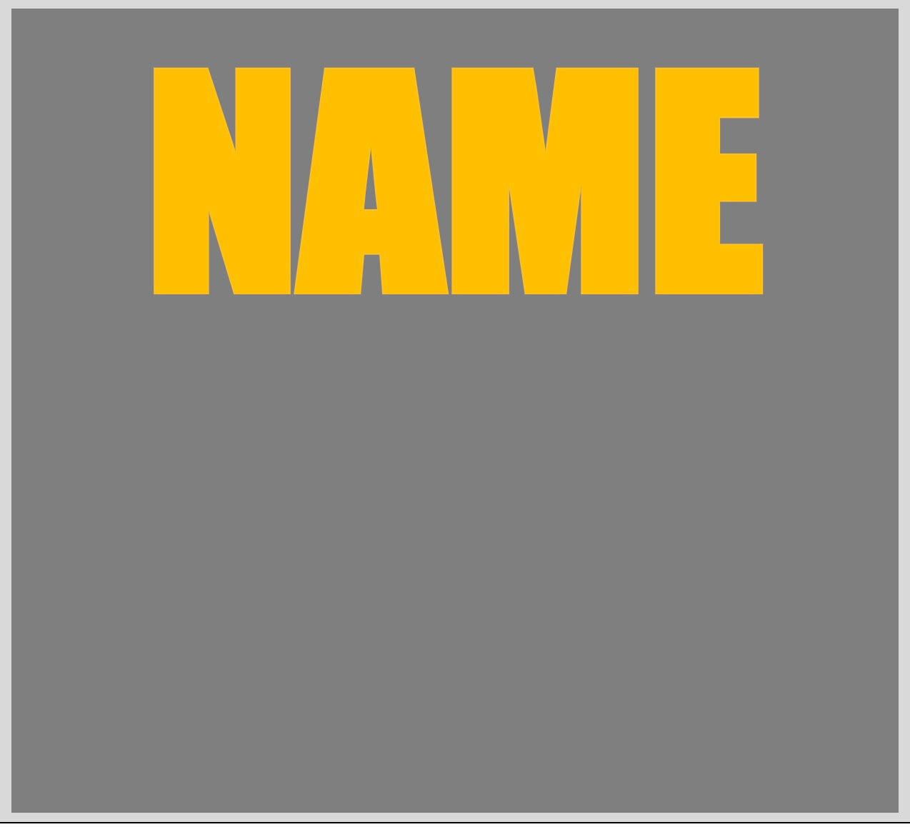 NAME ON THE BACK ANY GARMENT (YELLOW GOLD).