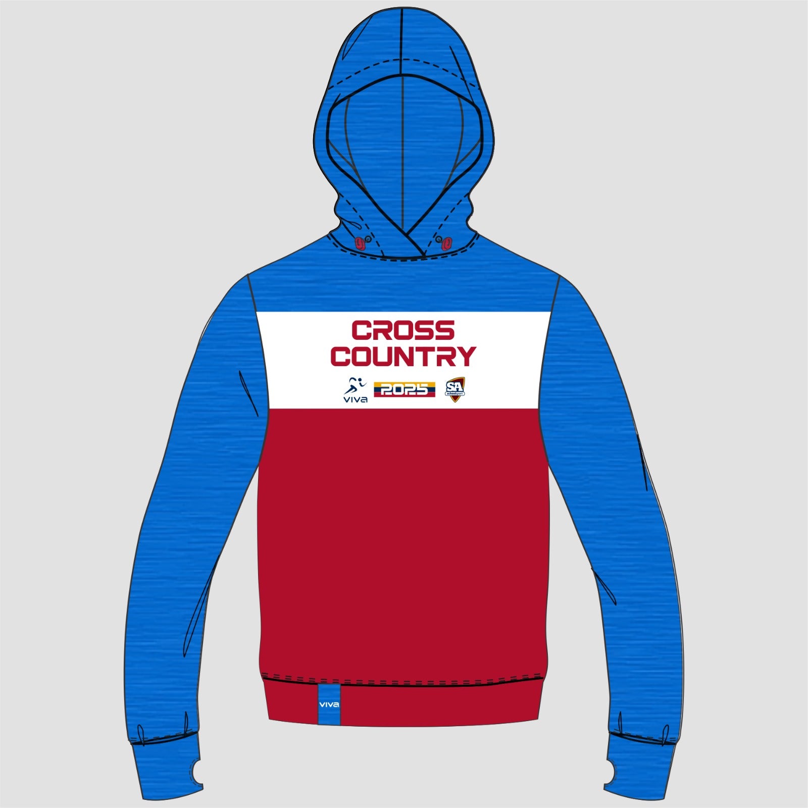 SSSA CROSS COUNTRY EVENT HOODIE ROYAL WH RED (NEW)