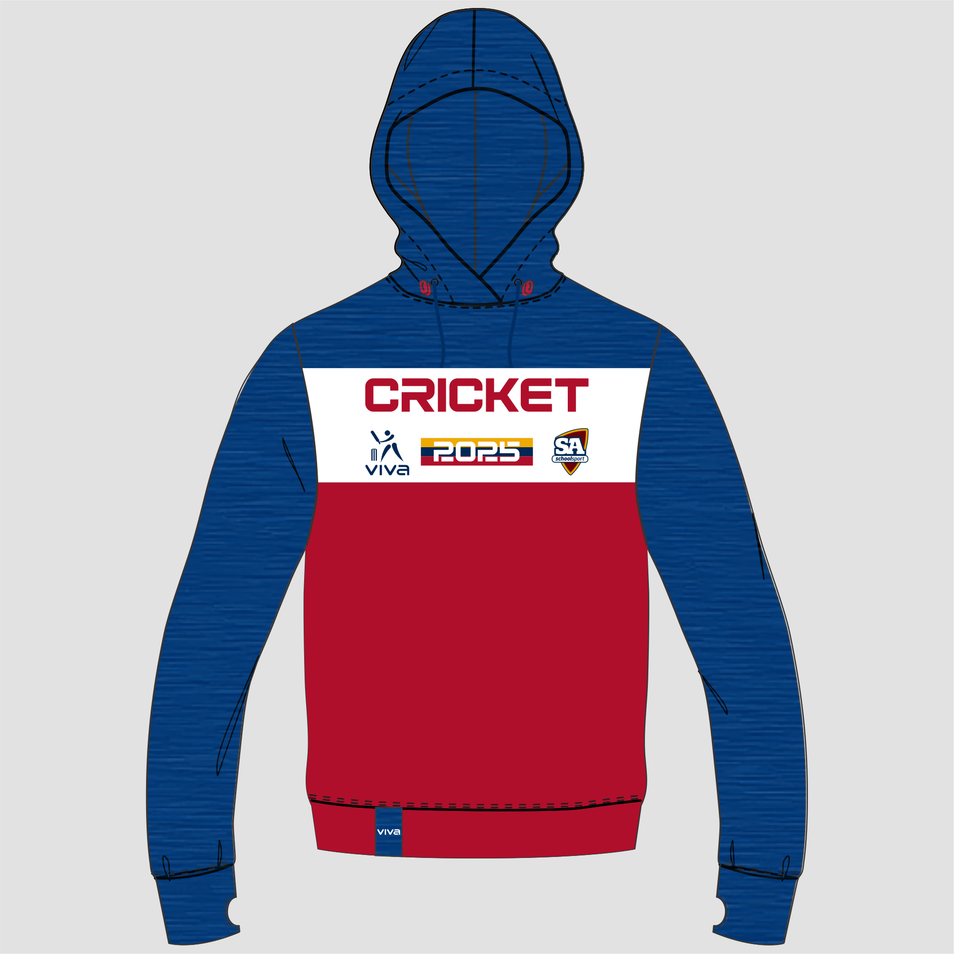 SSSA CRICKET EVENT HOODIE NAVY RED WH