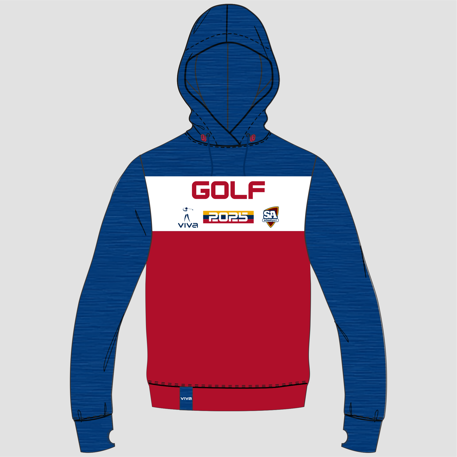SSSA GOLF EVENT HOODIE NAVY RED WH