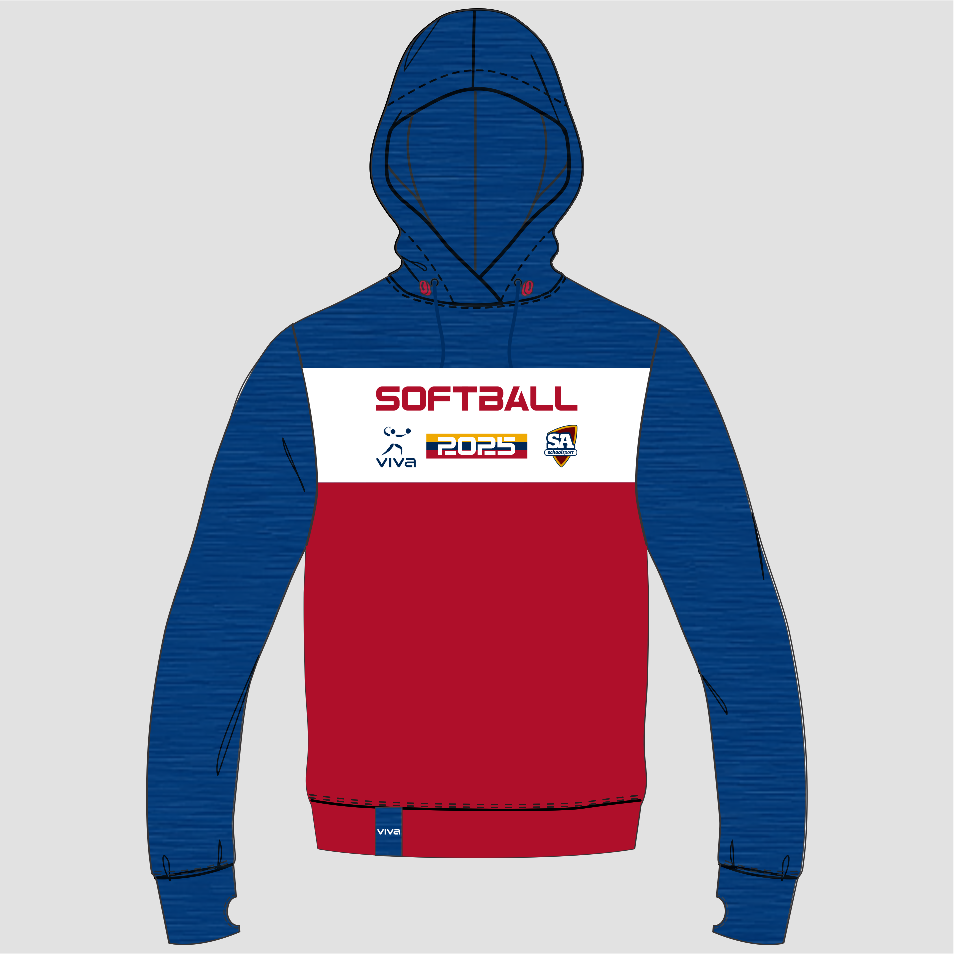 SSSA SOFTBALL EVENT HOODIE NAVY RED WH