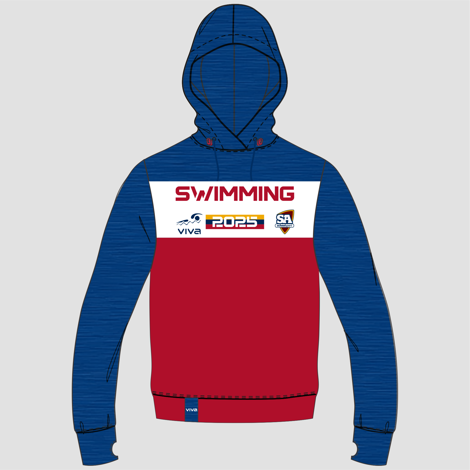 SSSA SWIMMING EVENT HOODIE NAVY RED WH