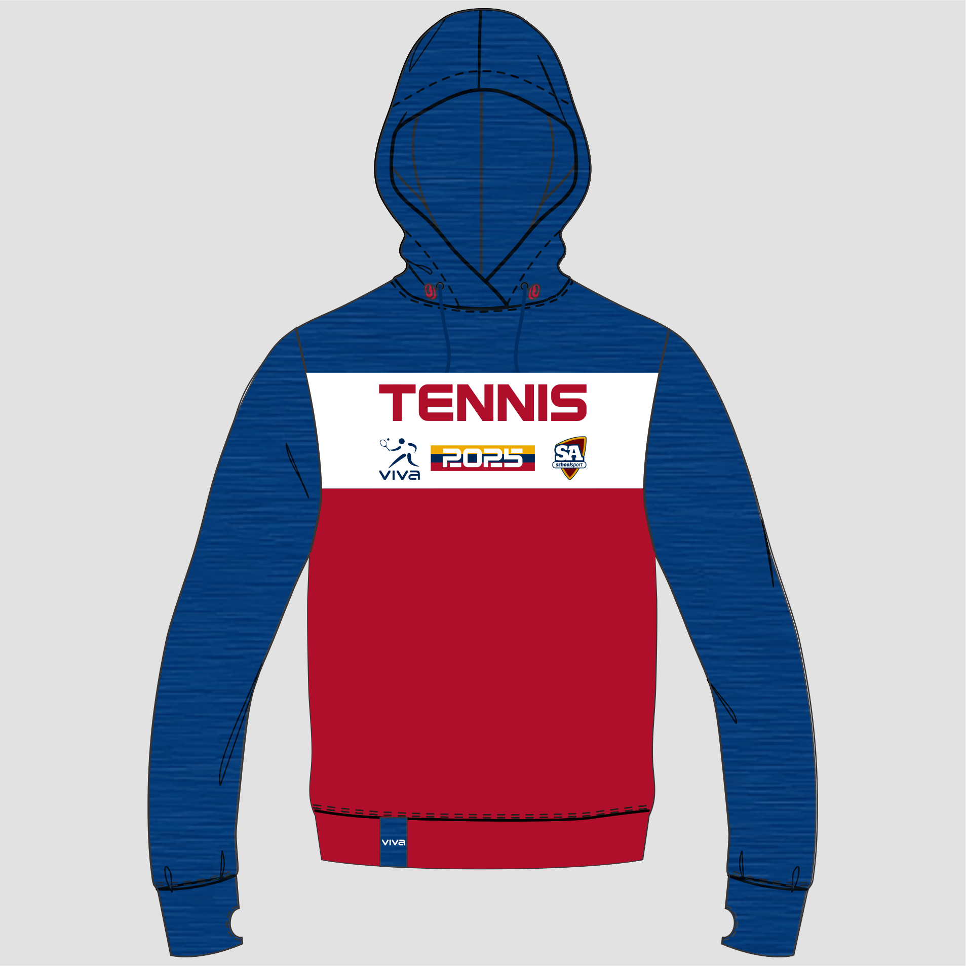 SSSA TENNIS EVENT HOODIE NAVY RED WH