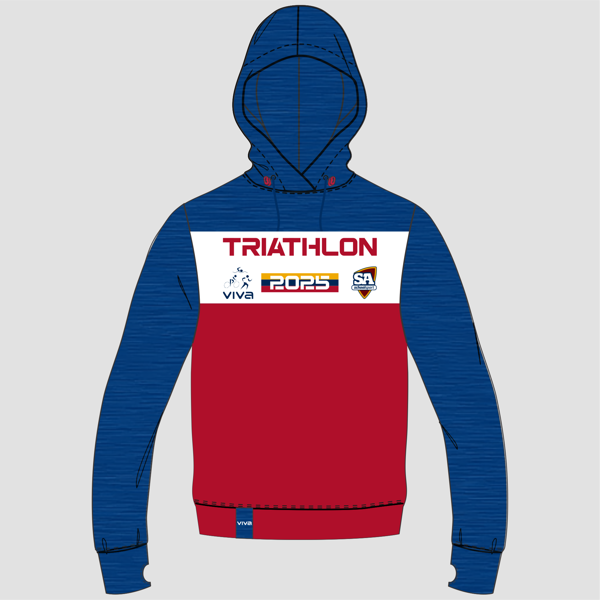 SSSA TRIATHLON EVENT HOODIE NAVY RED WH