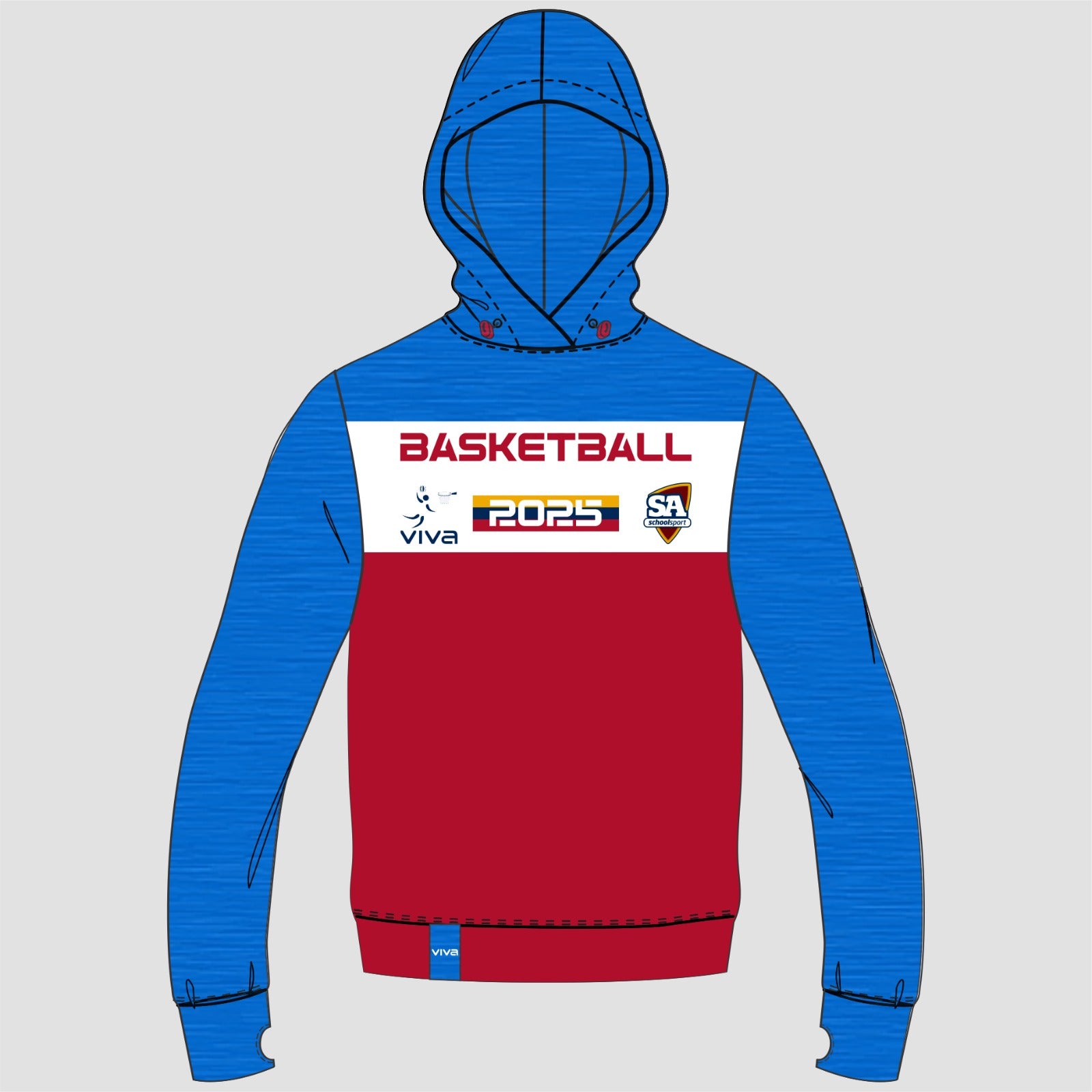 SSSA BASKETBALL EVENT HOODIE  2 SKY W RED