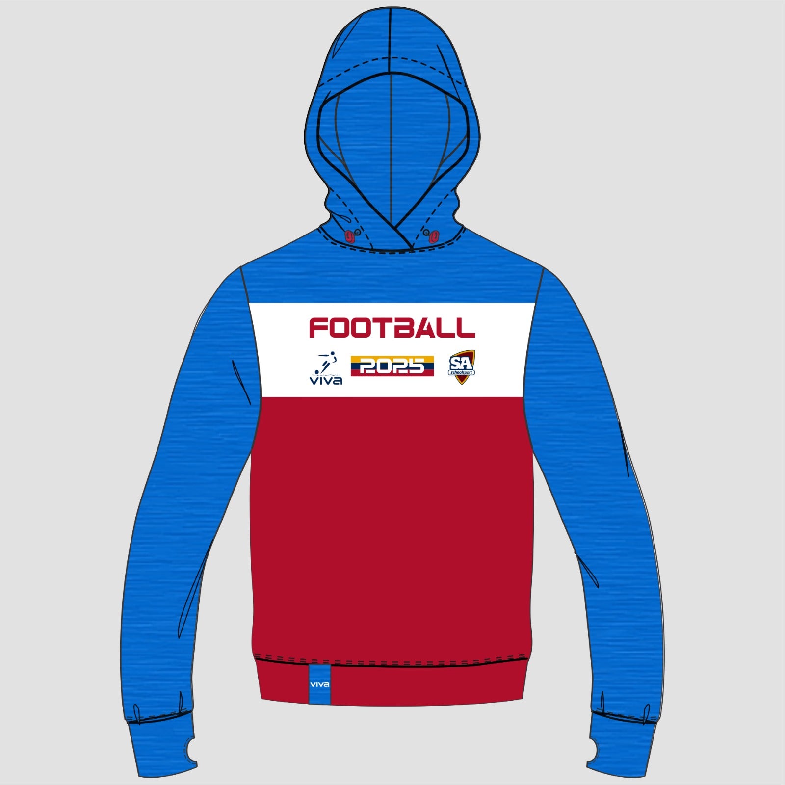 SSSA FOOTBALL EVENT HOODIE 2 SKY RED WHITE