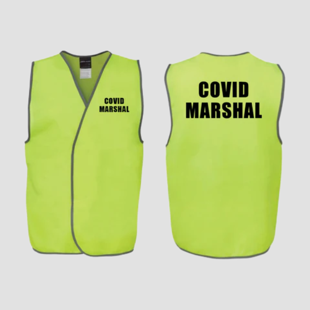 COVID-19 YELLOW MARSHAL HI VIS VESTS (QTY 11+)