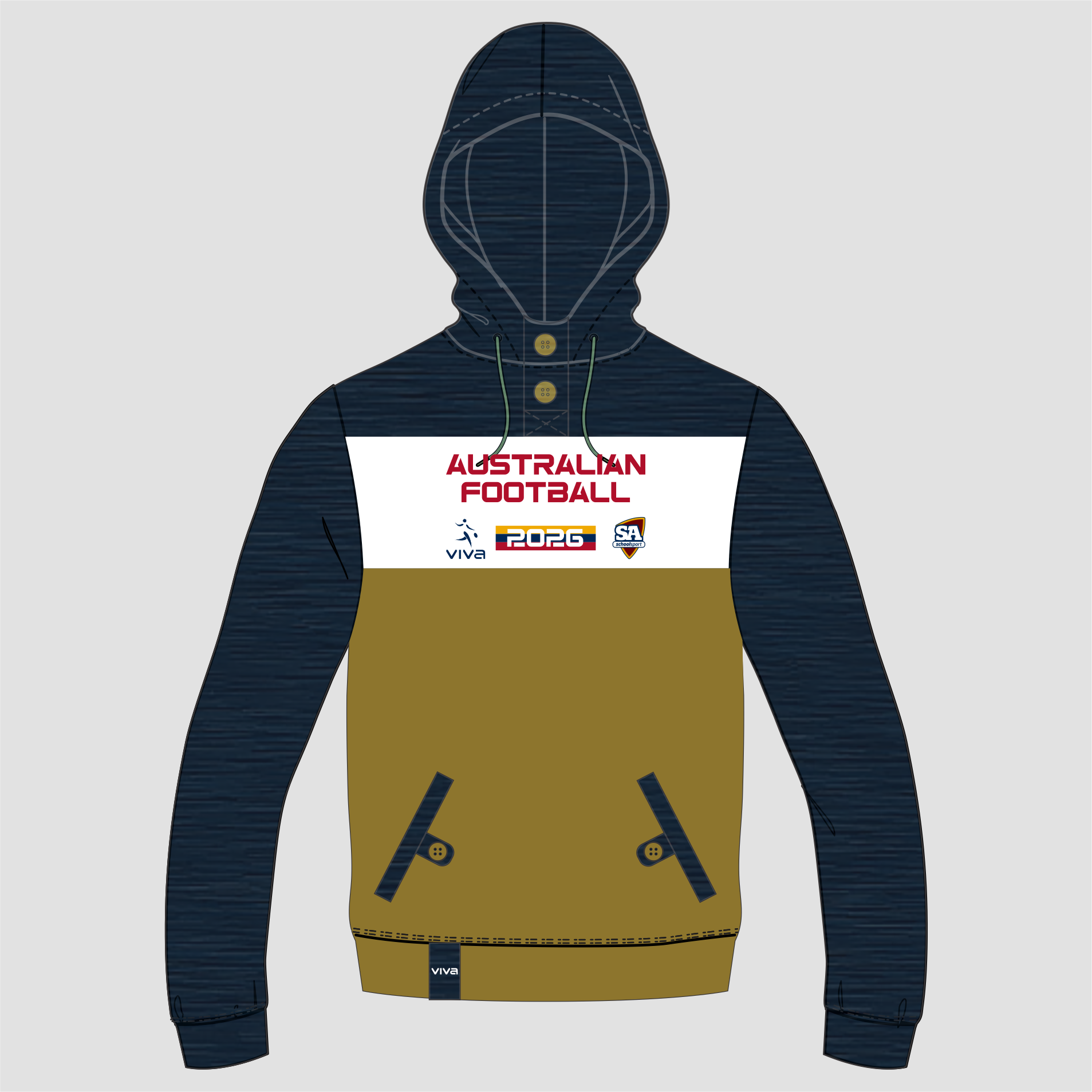 SSSA AUSTRALIAN FOOTBALL EVENT HOODIE BEIGE ADULTS