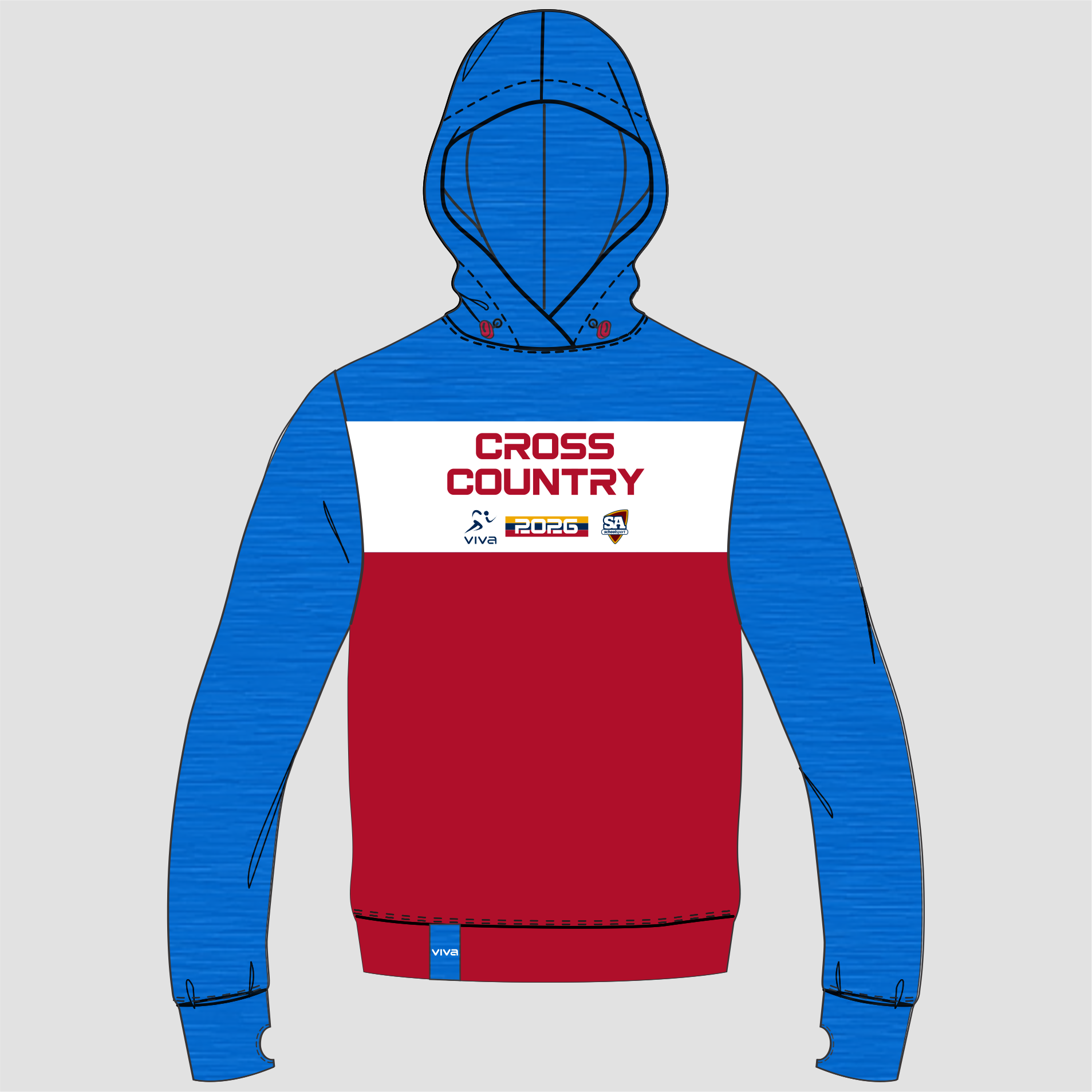 SSSA CROSS COUNTRY EVENT HOODIE SKY WH RED