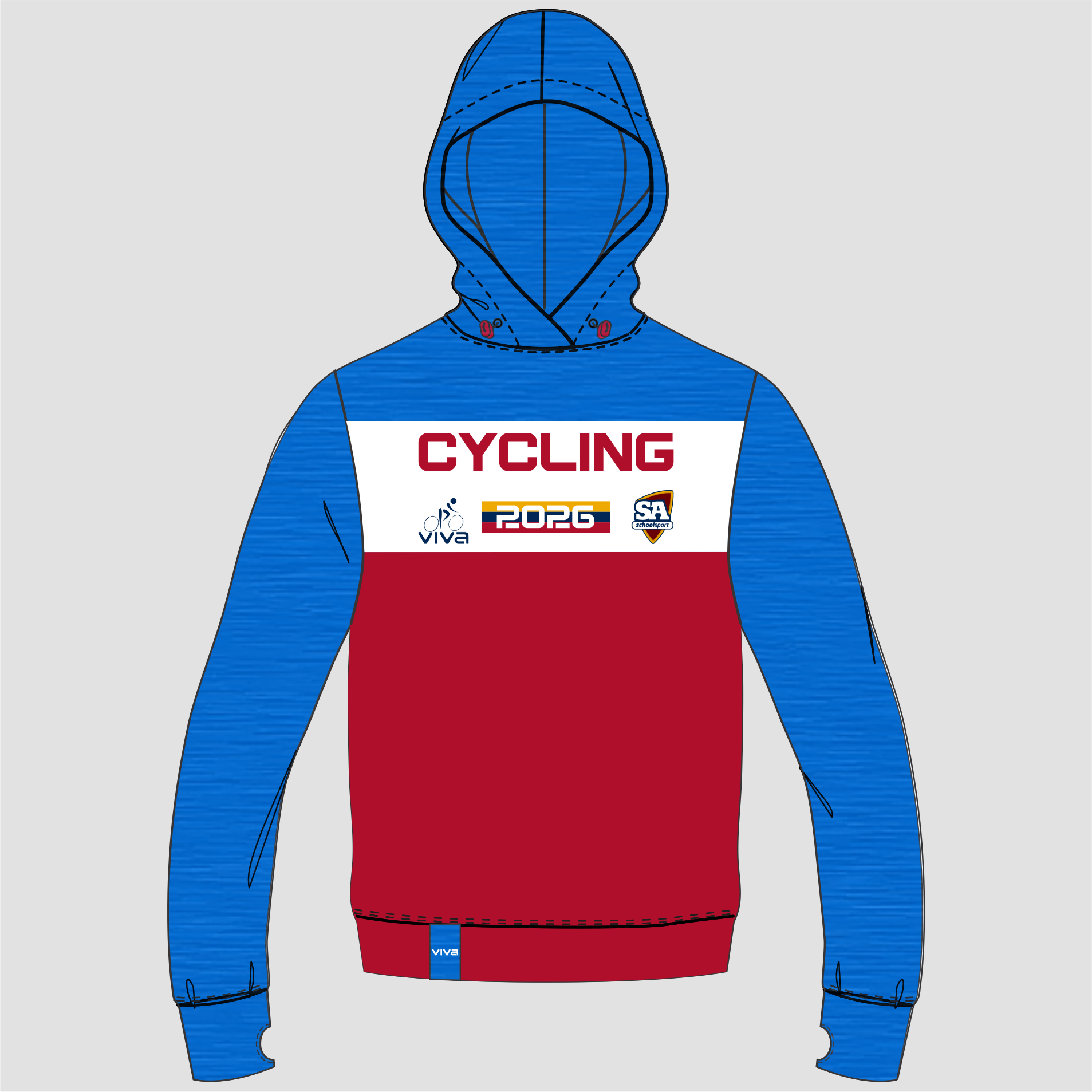 SSSA CYCLING EVENT HOODIE SKY RED WH