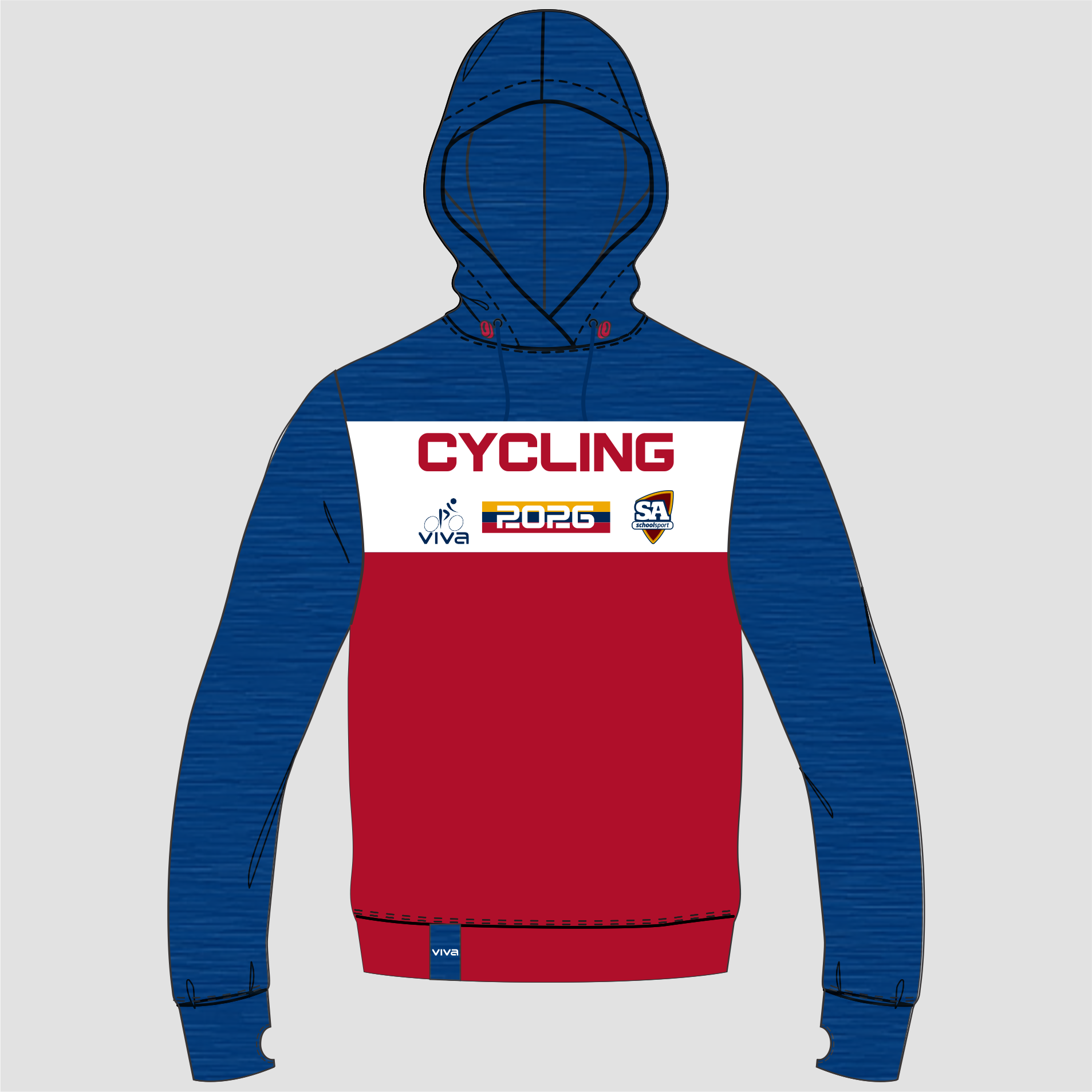 SSSA CYCLING EVENT HOODIE NAVY RED WH