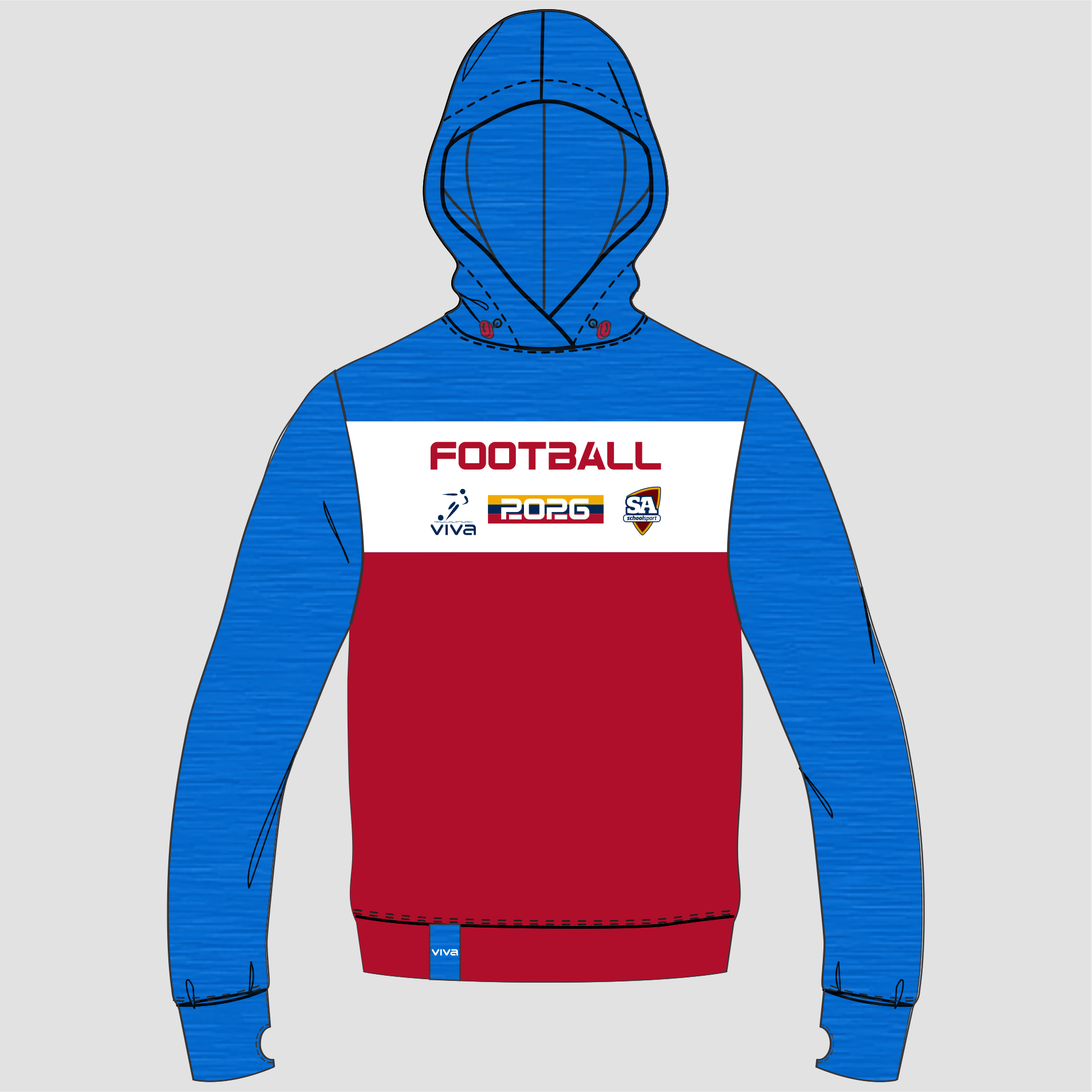 SSSA FOOTBALL EVENT HOODIE  SKY RED WHITE