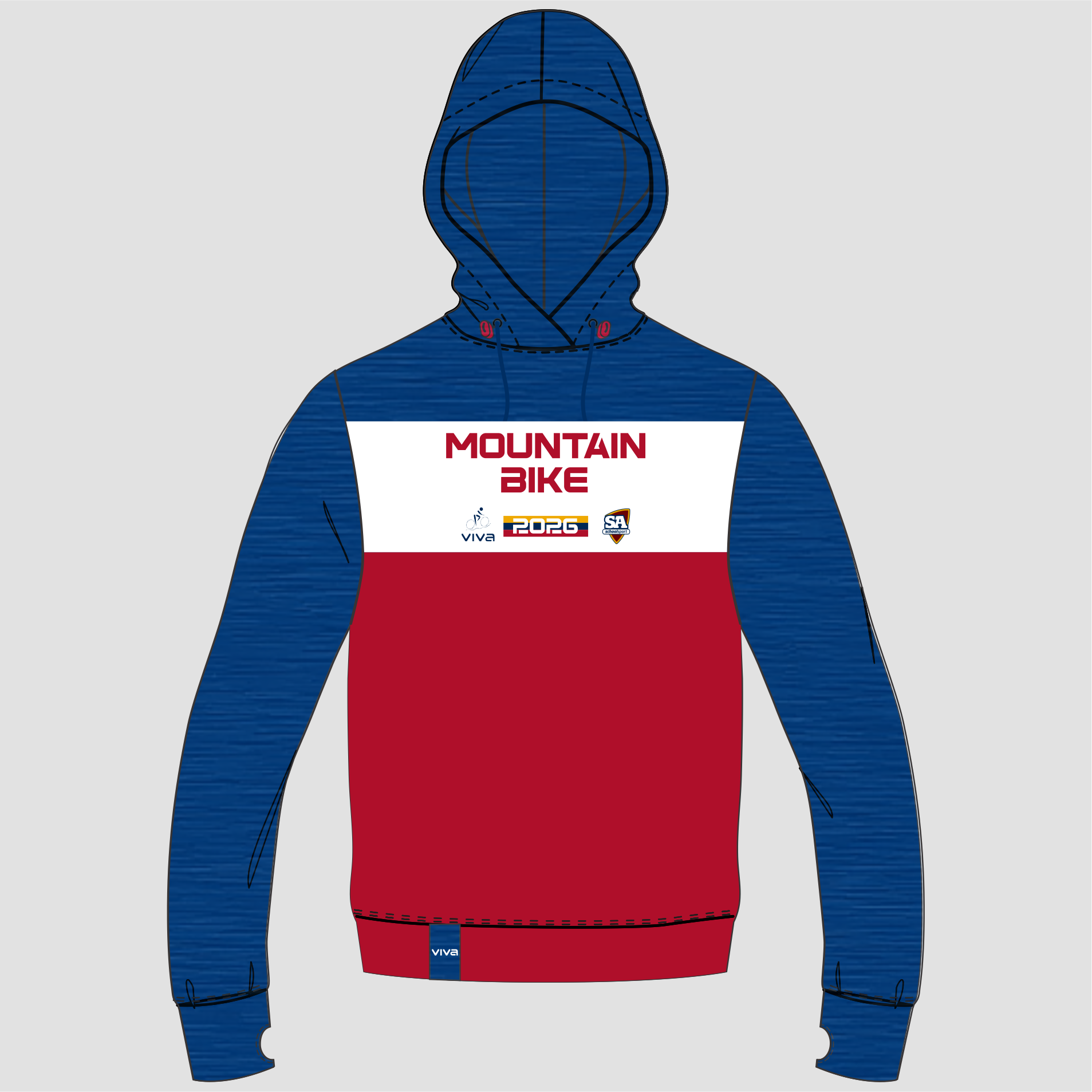SSSA MOUNTAIN BIKE EVENT HOODIE NAVY RED WH