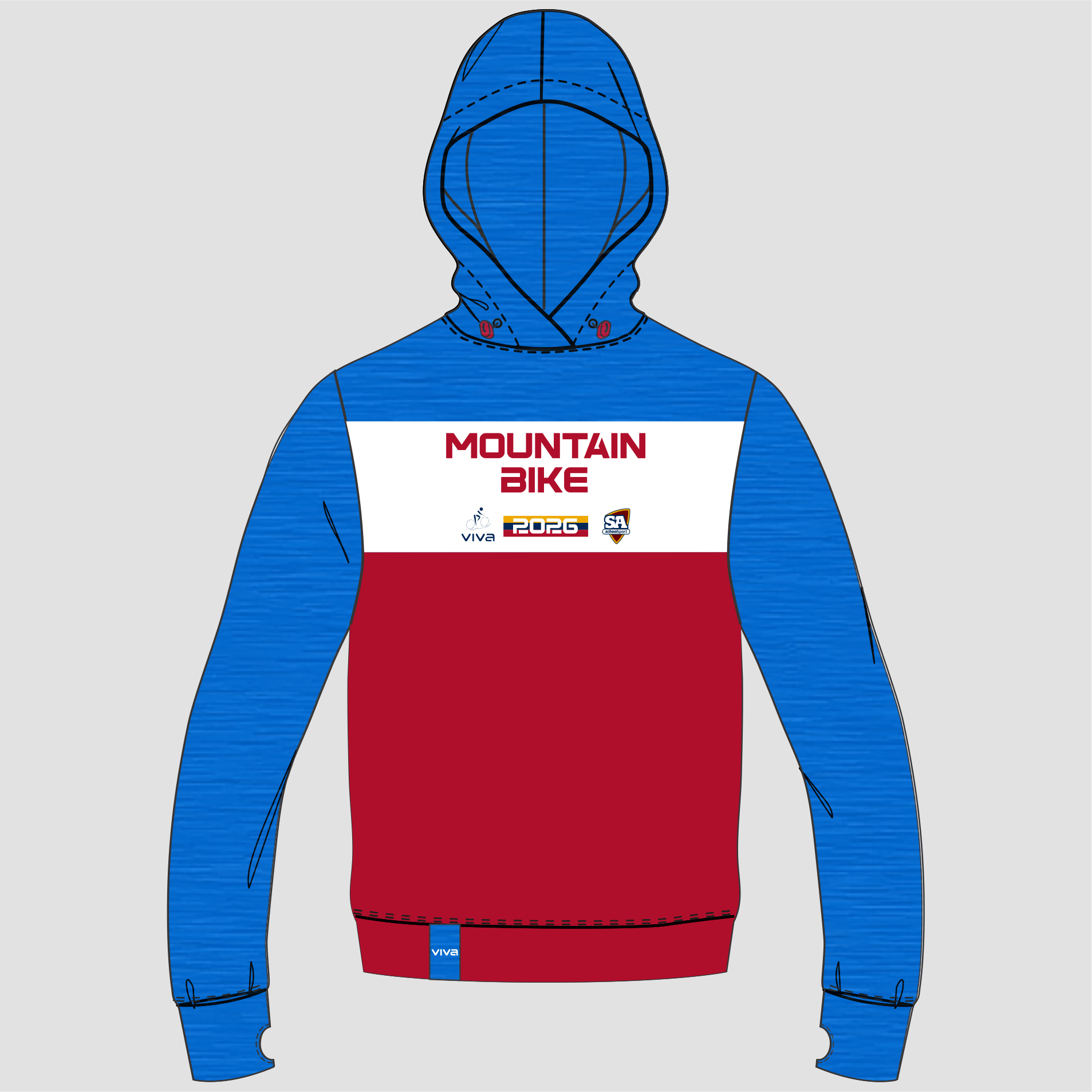SSSA MOUNTAIN BIKE EVENT HOODIE ROYAL RED WH