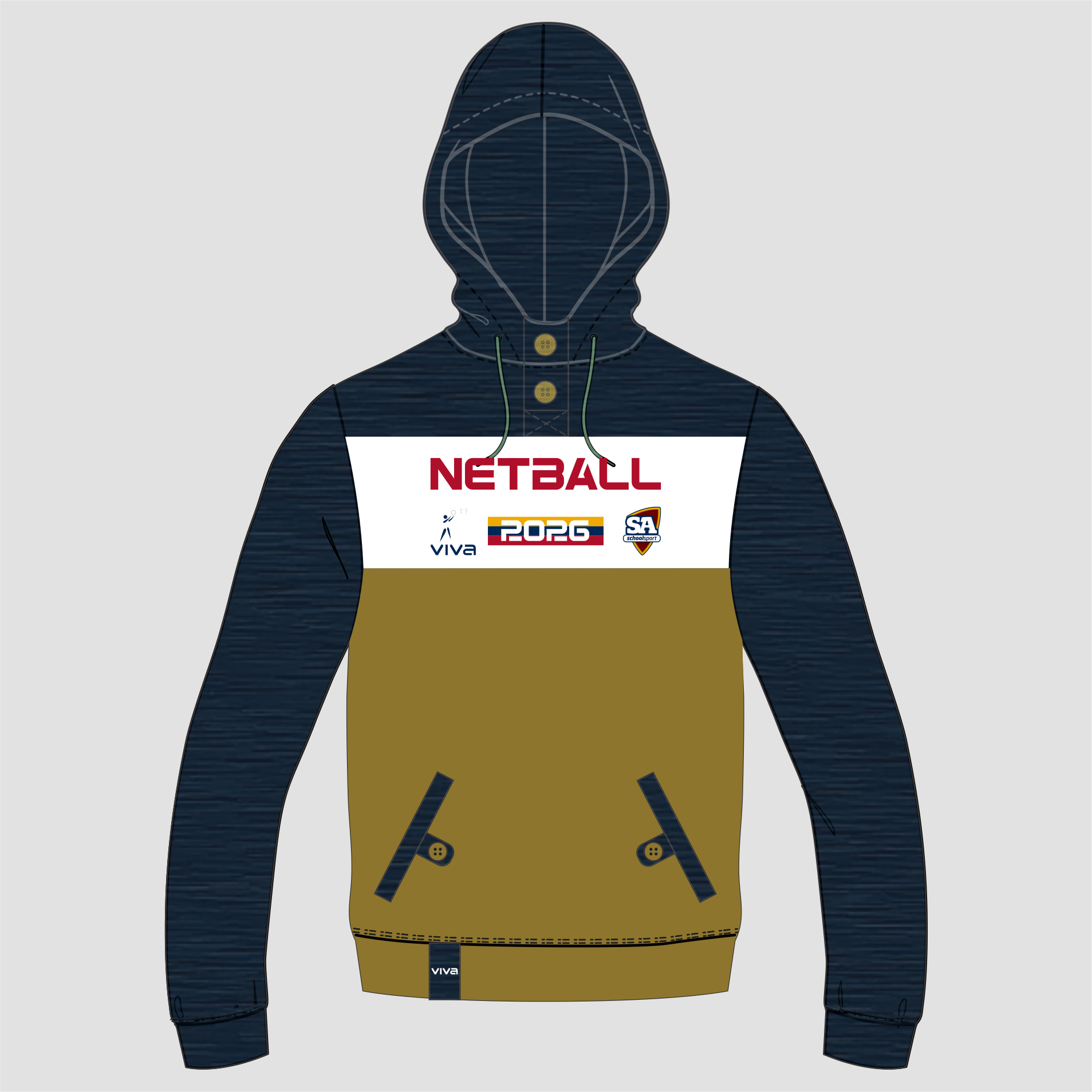 SSSA NETBALL EVENT HOODIE BEIGE ADULTS