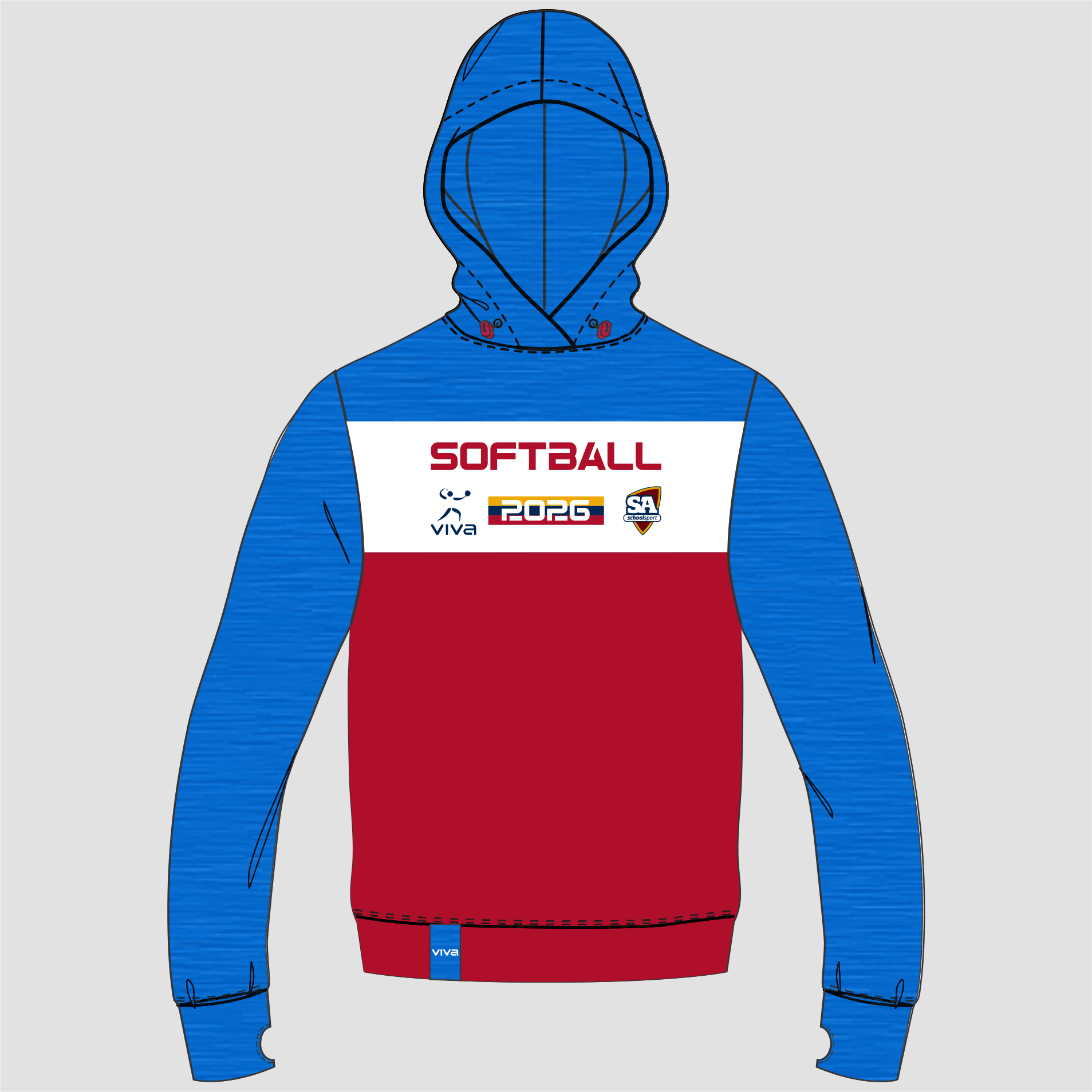 SSSA SOFTBALL EVENT HOODIE SKY RED WH