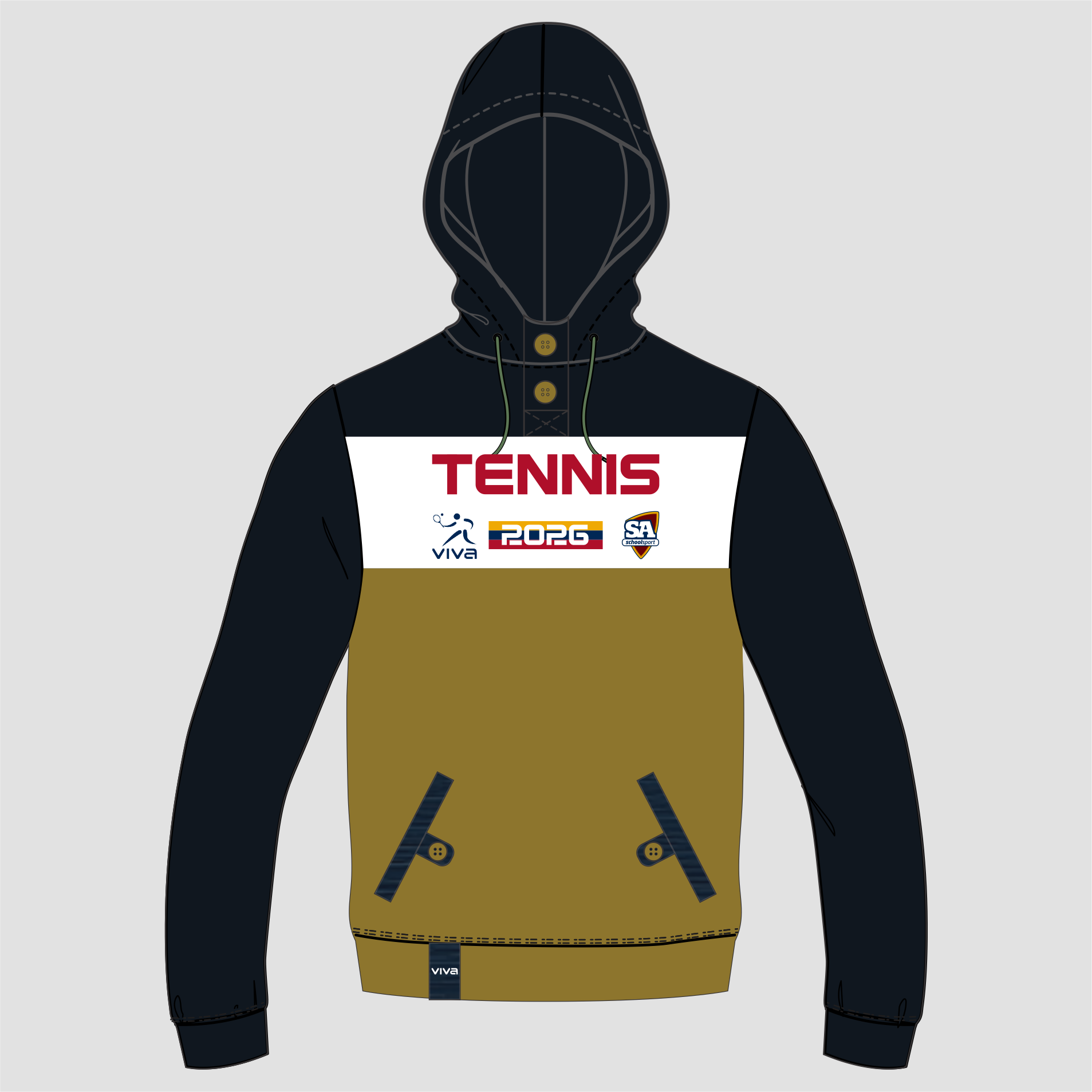 SSSA TENNIS EVENT HOODIE BEIGE ADULTS