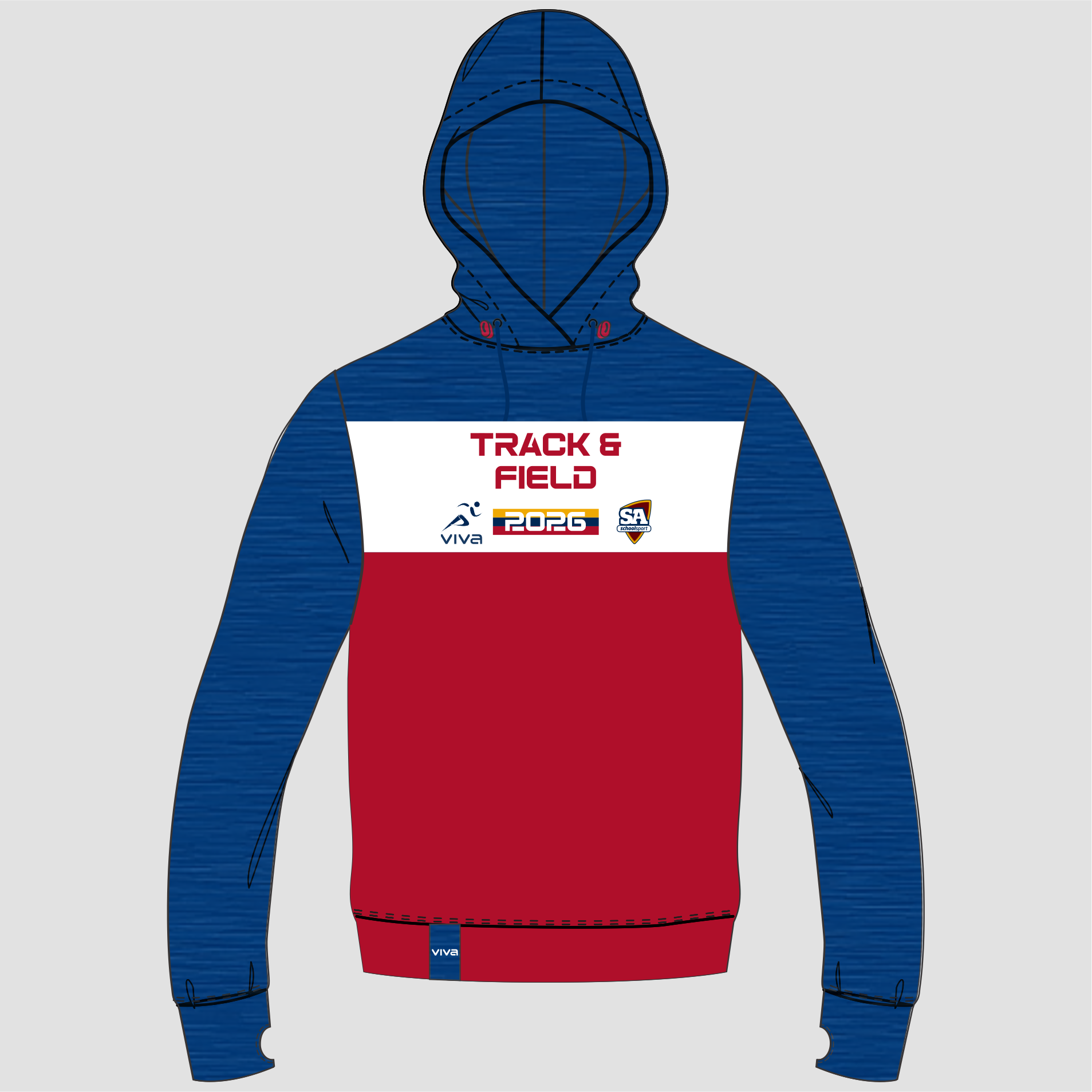 SSSA TRACK & FIELD EVENT HOODIE NAVY RED WH