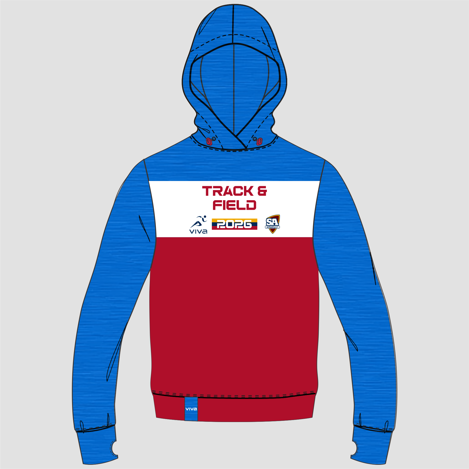 SSSA TRACK & FIELD EVENT HOODIE  SKY RED WH