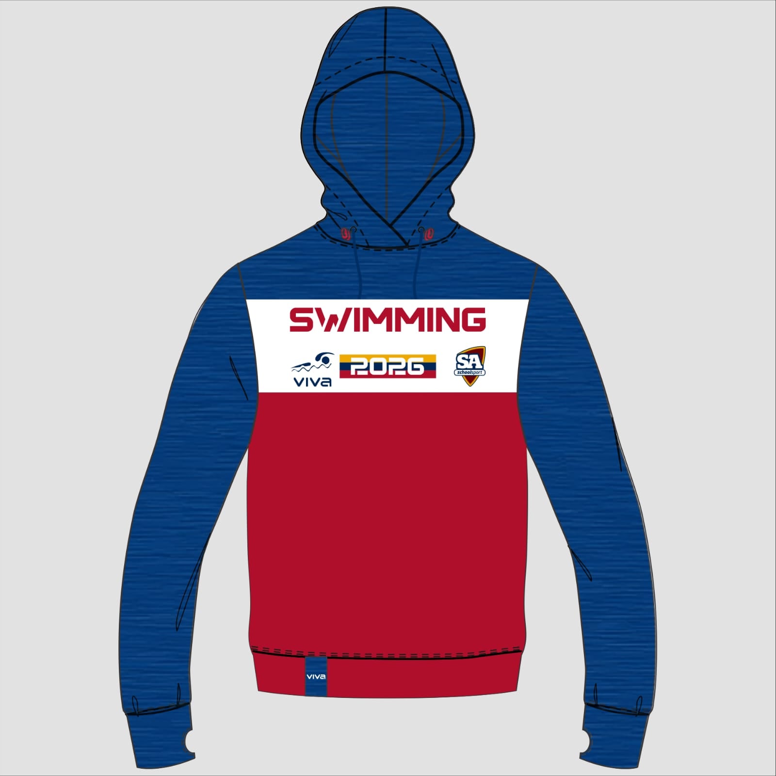 SSSA SWIMMING EVENT HOODIE NAVY RED WH