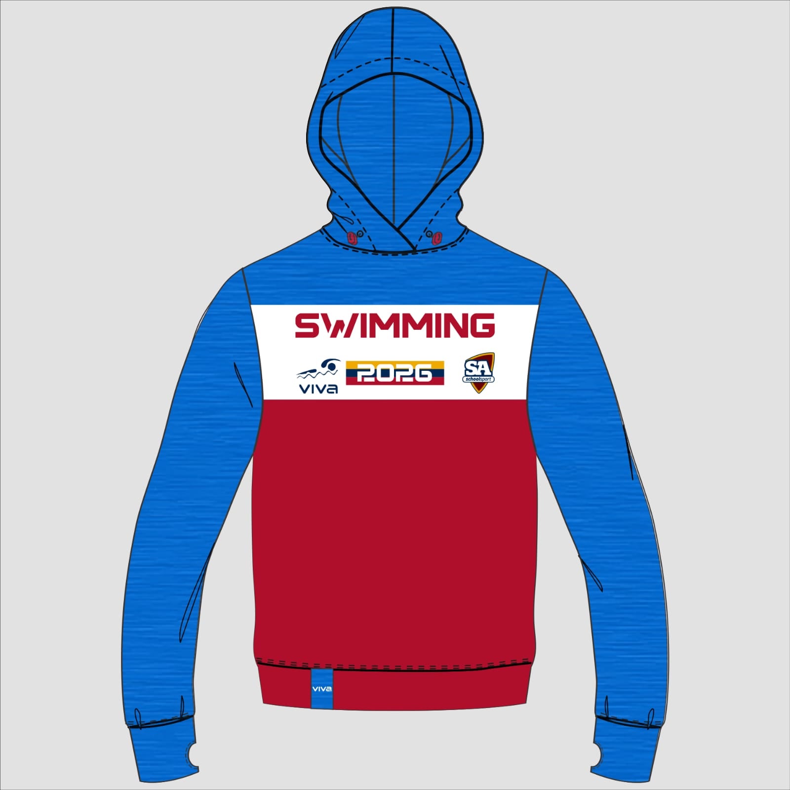 SSSA SWIMMING EVENT HOODIE SKY RED WH